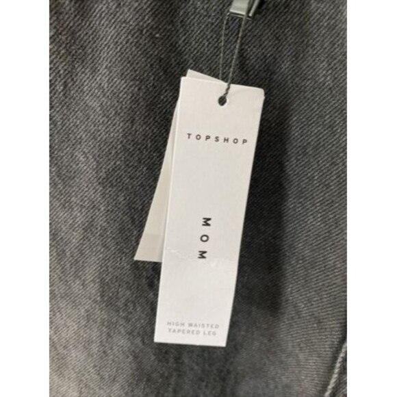 Topshop High Waisted Tapered Leg Mom Jeans in Black Womens Size 28W 30L NWT - Picture 4 of 5